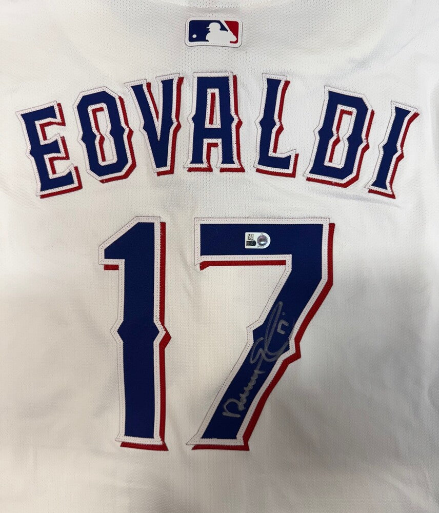 Nathan Eovaldi Autographed Rangers Authentic Jersey