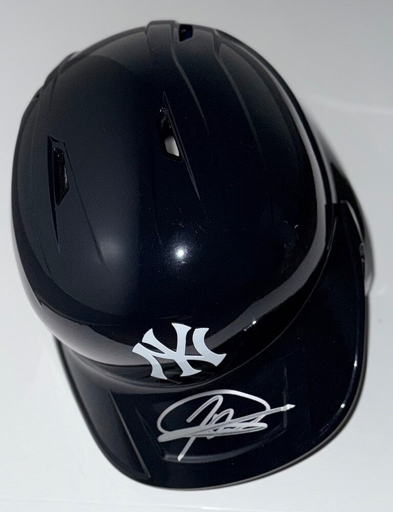 Jasson Dominguez Autographed Yankees Helmet