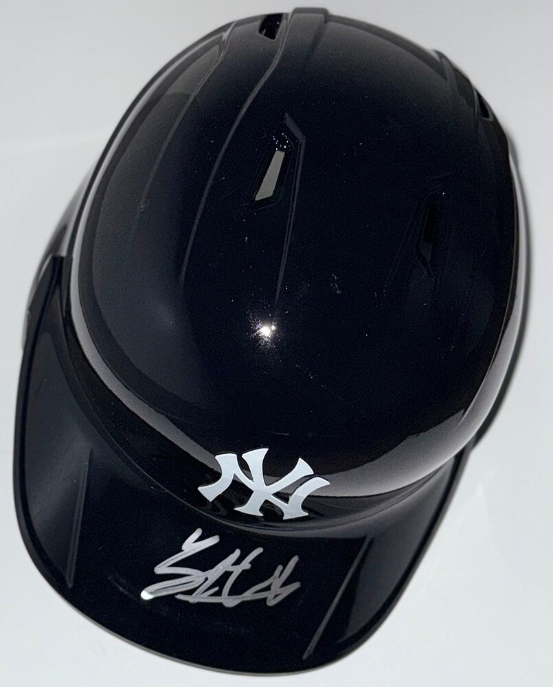 Trent Grisham Autographed Yankees Helmet