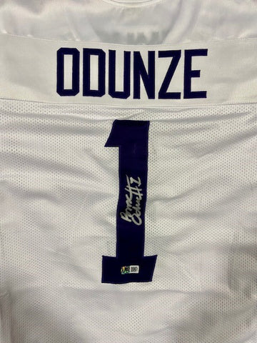 Rome Odunze Autographed White and Purple Custom Jersey