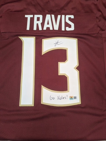 Jordan Travis Autographed "Go Noles!" Maroon Custom Jersey