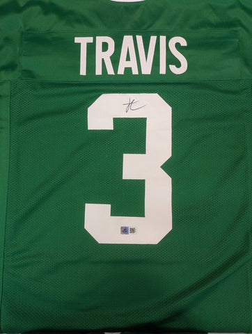 Jordan Travis Autographed Green Custom Jersey