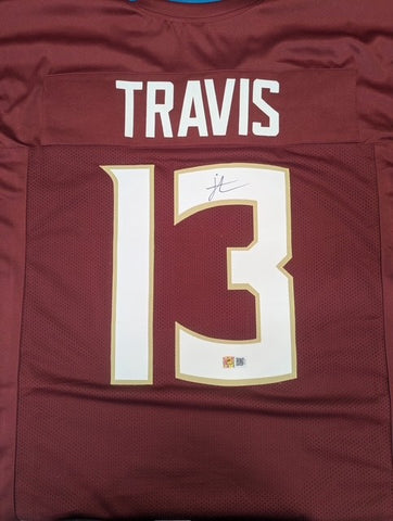 Jordan Travis Autographed Maroon Custom Jersey