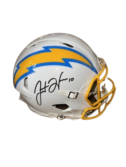 Justin Herbert Autographed White Chargers Authentic Helmet