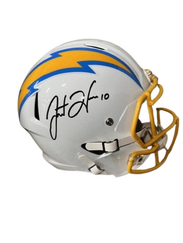 Justin Herbert Los Angeles Chargers Autographed Riddell Speed Replica Helmet