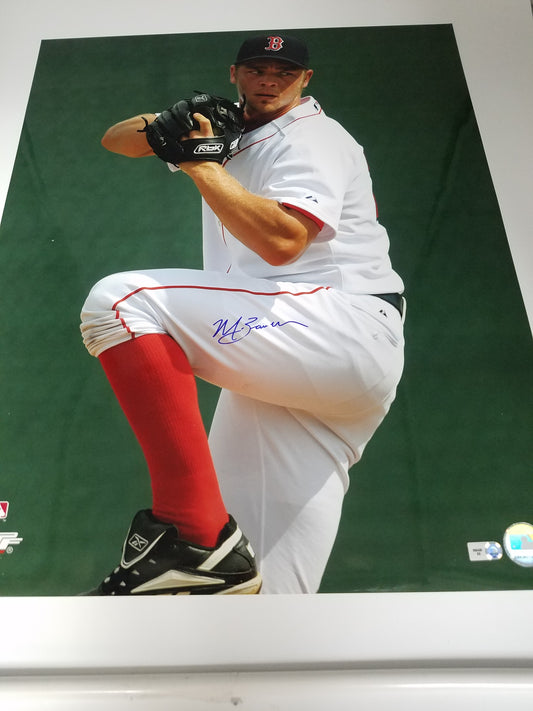 Michael Bowden Autographed 16x20 (Pitching)