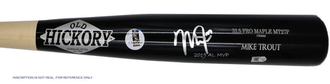 Mike Trout Autographed Old Hickory Game Model Bat with "2019 AL MVP" Inscription