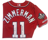 Ryan Zimmerman Autographed "2019 WS Champs" Nationals Red Replica Jersey - 2019 WS Logo Patch