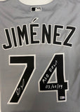 Eloy Jimenez Autographed "MLB Debut 3-28-19" White Sox Grey Replica Jersey