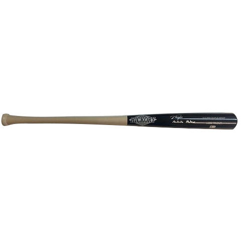 Black Old Hickory Bat signed by Mike Trout with Millville Meteor inscription