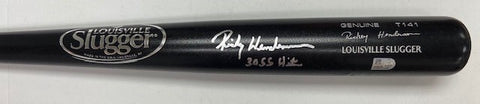 Rickey Henderson Autographed "3,055 Hits" Game Model Louisville Slugger Bat