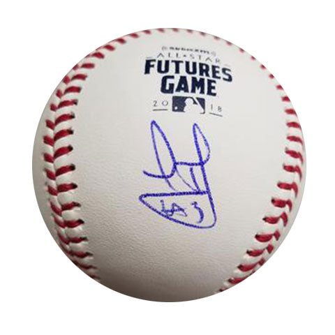 Leody Taveras Autographed 2018 Futures Logo Baseball