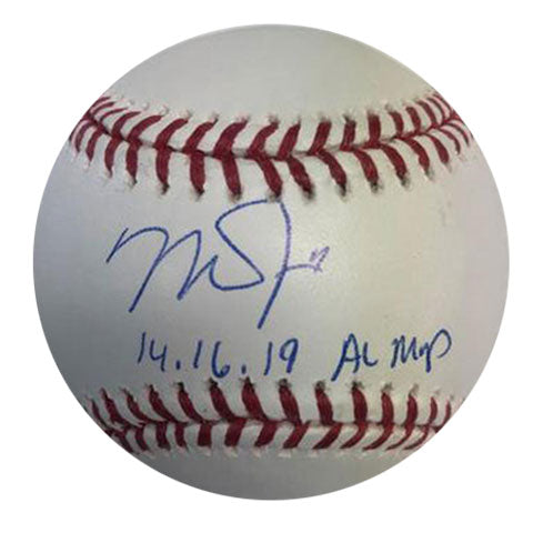 Mike Trout Autographed Baseball with "14-16-19 AL MVP" Inscription
