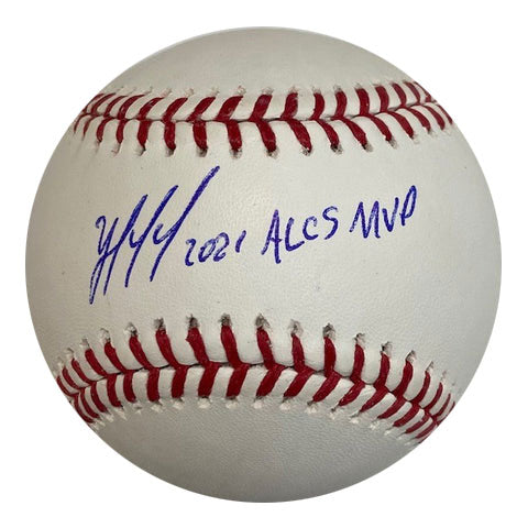 Yordan Alvarez Autographed Rawlings Official MLB Baseball with "2021 ALCS MVP" inscription