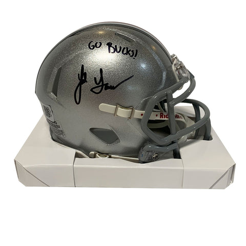 Jack Sawyer Autographed "Go Bucks!" Ohio State Mini Helmet