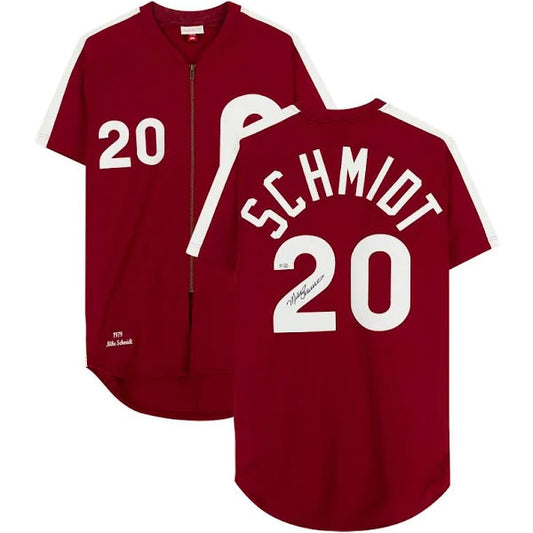 Mike Schmidt Autographed Mitchell & Ness Phillies Jersey - Maroon