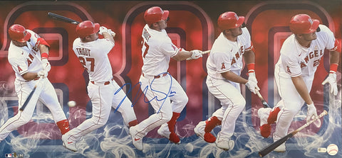 Mike Trout Autographed 300 HR Commemorative Panoramic Collage Photograph