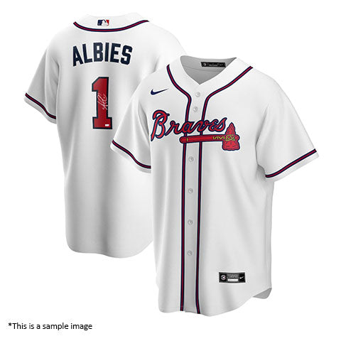 Ozzie Albies Autographed Atlanta Braves Authentic Home White Jersey