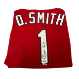 Ozzie Smith Autographed Cardinals Red Mitchell & Ness Authentic Jersey