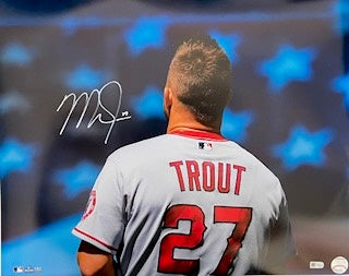 Mike Trout Autographed 16x20 - National Anthem