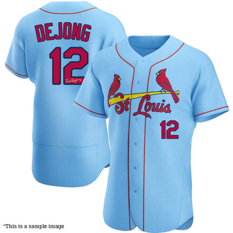 Paul DeJong Autographed Cardinals Authentic Blue Jersey
