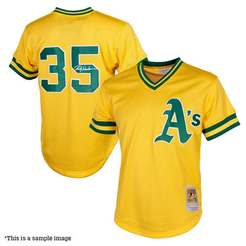 Rickey Henderson Autographed Athletics Authentic Batting Practice Mitchell & Ness Jersey