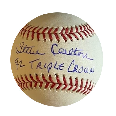 Steve Carlton Autographed "72 Triple Crown" Baseball