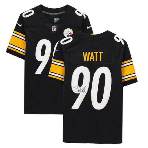 T.J. Watt Autographed Black Nike Limited Steelers Jersey - Fanatics Authenticated