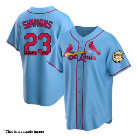 Ted Simmons Autographed Blue Replica Cardinals Jersey w/ HOF 2020 Patch (Signed in Black)