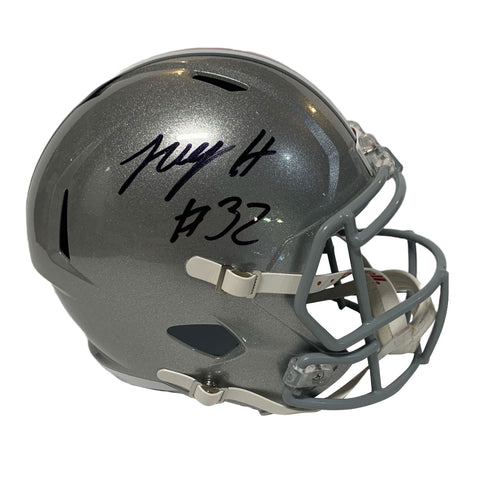 TreVeyon Henderson Autographed Ohio State Full Size Replica Helmet