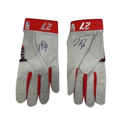 Mike Trout Autographed MVP Elite Pro Red/White/Silver Game Model Batting Gloves