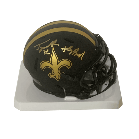 Tyrann Mathieu Autographed "Honey Badger" Saints Eclipse Black Mini Helmet