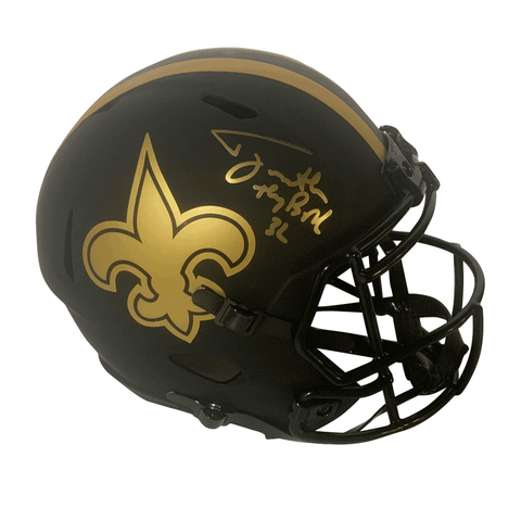 Tyrann Mathieu Autographed "Honey Badger" Saints Eclipse Black Replica Full Size Helmet