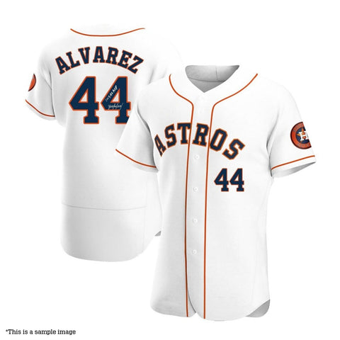 Yordan Alvarez Autographed White Authentic Astros Jersey with "2019 AL ROY" Inscription