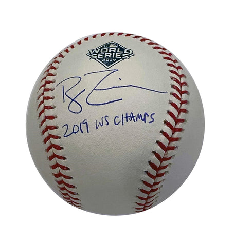 Ryan Zimmerman Autographed "2019 WS Champs" 2019 WS Logo Baseball - Unauth