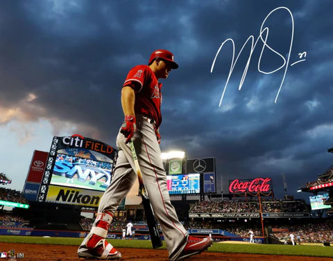 Mike Trout Autographed 16x20 - Citi Field Background